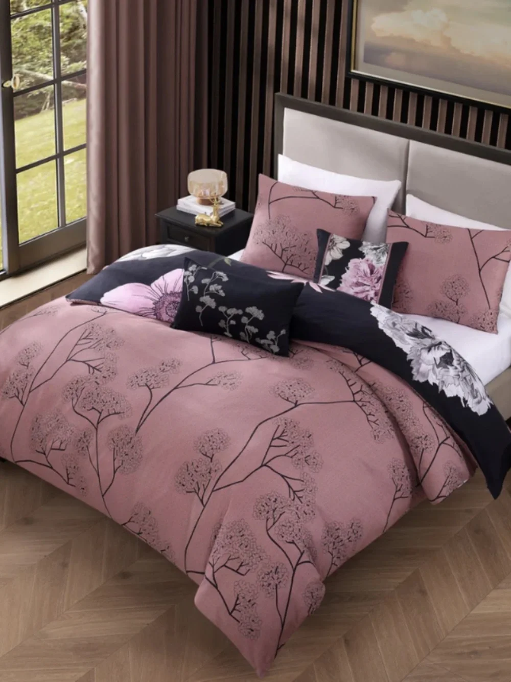 Bebejan Midnight Meadow Reversible Queen Comforter Set